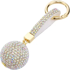 AIBEARTY Fashion Shiny Rhinestone Crystal Ball Keychain Car Bag Purse Charm Pendant Key Ring for Women Girls Gift