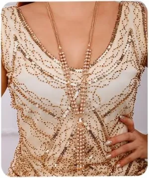 Aimimier Bohemian 3-Strand Faux Pearl Knot Beaded Necklace