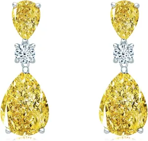 AINUOSHI Large Dangle Earrings for Women, Lab Simulated Diamond, Cushion/Oval/Heart/Cut Drop Dangle, 925 Sterling Silver, Hypoallergenic, Birthday Christmas Gift for her, Jewelry Box Packed