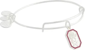 Alex and Ani A20EBNOV11SS,(November Bangle of the Month) Chrysanthemum Flower Expandable Bangle Bracelet,Shiny Silver,Red,Bracelet