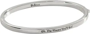 Alex and Ani Dr. Seuss, Oh The Places You'll Go Hinge Bracelet, Shiny Gold Finish, Gold Charm