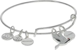 Alex and Ani Expandable Bangle Bracelet, Bird And Animal Charms, Shiny Finishes, 2 To 3.5 In