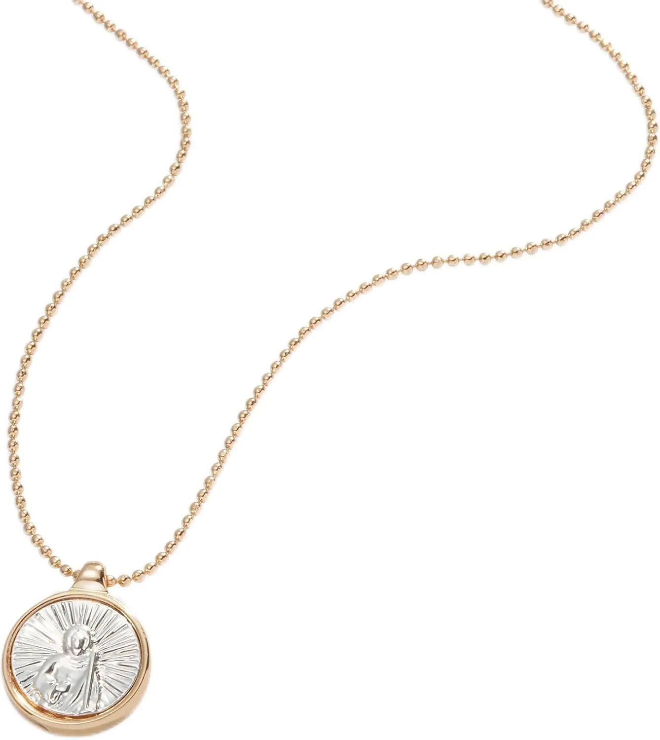 Alex and Ani Two-Tone Jesus Necklace, Shiny Silver and Gold Finish, Adjusts 17 inches to 19 inches