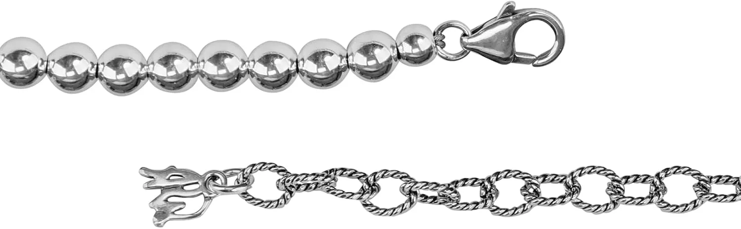 American West Jewelry Sterling Silver Genuine Gemstone Squash Blossom Naja Design Necklace, 17 to 19 Inches