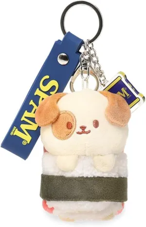 Anirollz Puppiroll SPAM Musubi Plush Charm  Cute Mini Plush Keychain with SPAM Can Charm & Lobster Clasp