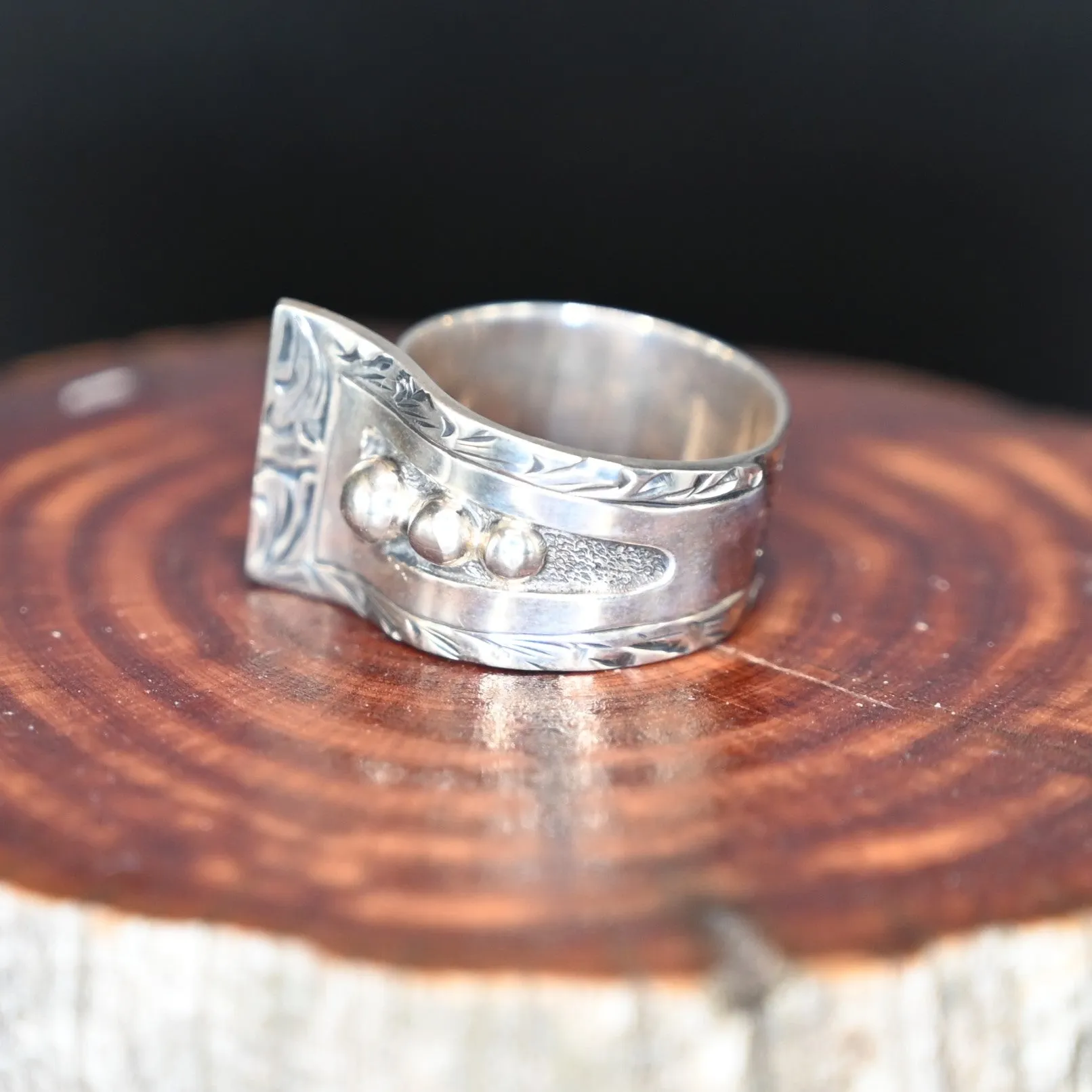 Apollo Ring W/Antiqued Sterling Silver And Graduated Beads
