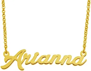 Arianna Name Necklace Custom Personalized in Gold Plate Gift for Women Couple