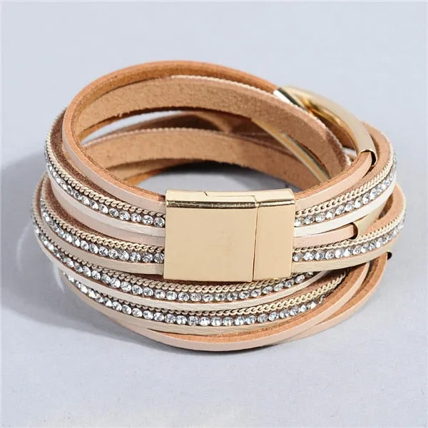 Artilady  Wrap Leather Bangle Charm - Men & Women Fashion Bracelet  | CATICA Couture