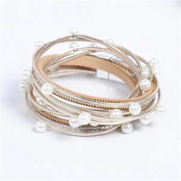 Artilady  Wrap Leather Bangle Charm - Men & Women Fashion Bracelet  | CATICA Couture