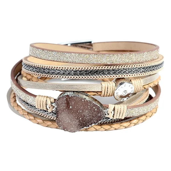 Artilady  Wrap Leather Bangle Charm - Men & Women Fashion Bracelet  | CATICA Couture