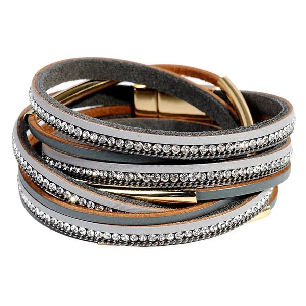 Artilady  Wrap Leather Bangle Charm - Men & Women Fashion Bracelet  | CATICA Couture