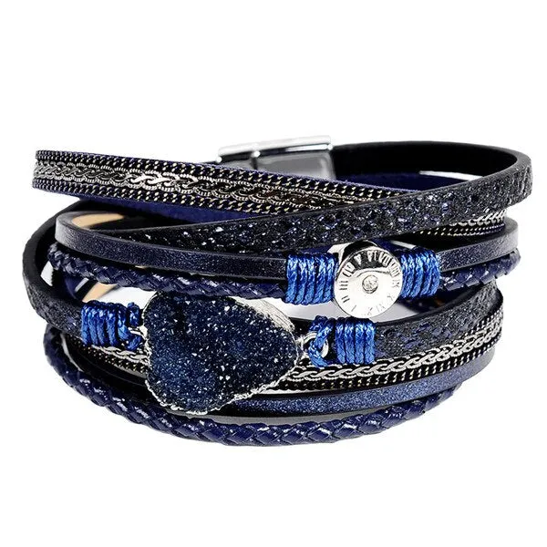 Artilady  Wrap Leather Bangle Charm - Men & Women Fashion Bracelet  | CATICA Couture