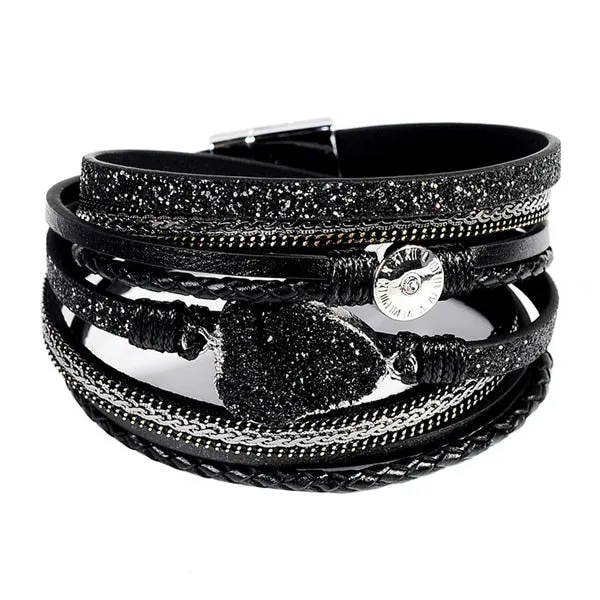 Artilady  Wrap Leather Bangle Charm - Men & Women Fashion Bracelet  | CATICA Couture