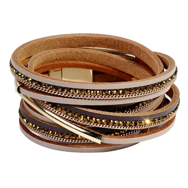Artilady  Wrap Leather Bangle Charm - Men & Women Fashion Bracelet  | CATICA Couture