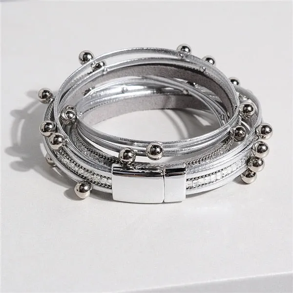 Artilady  Wrap Leather Bangle Charm - Men & Women Fashion Bracelet  | CATICA Couture
