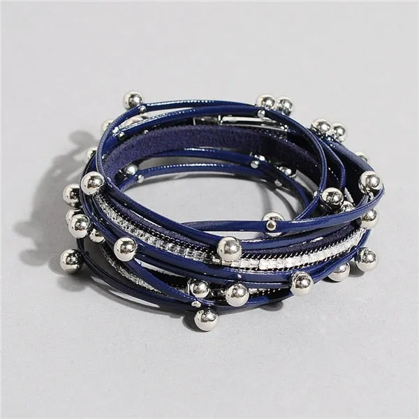 Artilady  Wrap Leather Bangle Charm - Men & Women Fashion Bracelet  | CATICA Couture