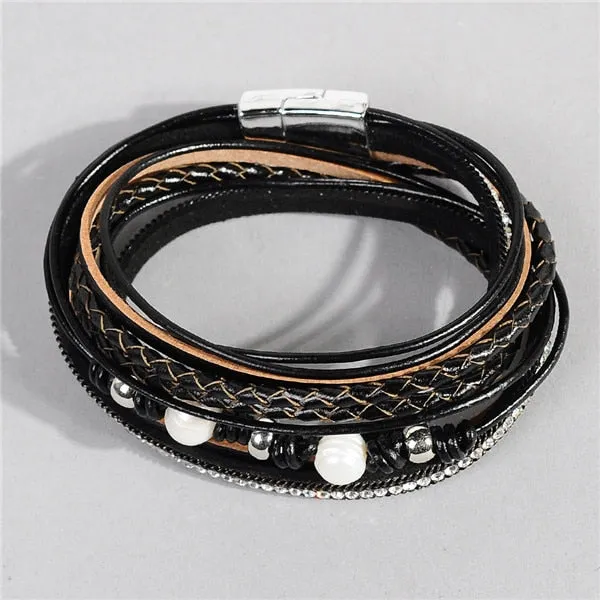 Artilady  Wrap Leather Bangle Charm - Men & Women Fashion Bracelet  | CATICA Couture