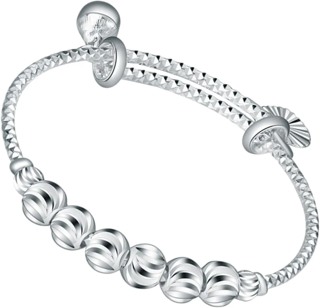 Baby Bangle Bracelet Bell Charm Jewelry for Boys Girls Adjustable Silver Toddler Bangle Toddler Jewelry for Baby Shower