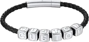 Bandmax Personalized Letter Bead Leather Cord Bracelets for Women Men Custom Letter Initial Name Bracelet Customized Gift for Father Mother