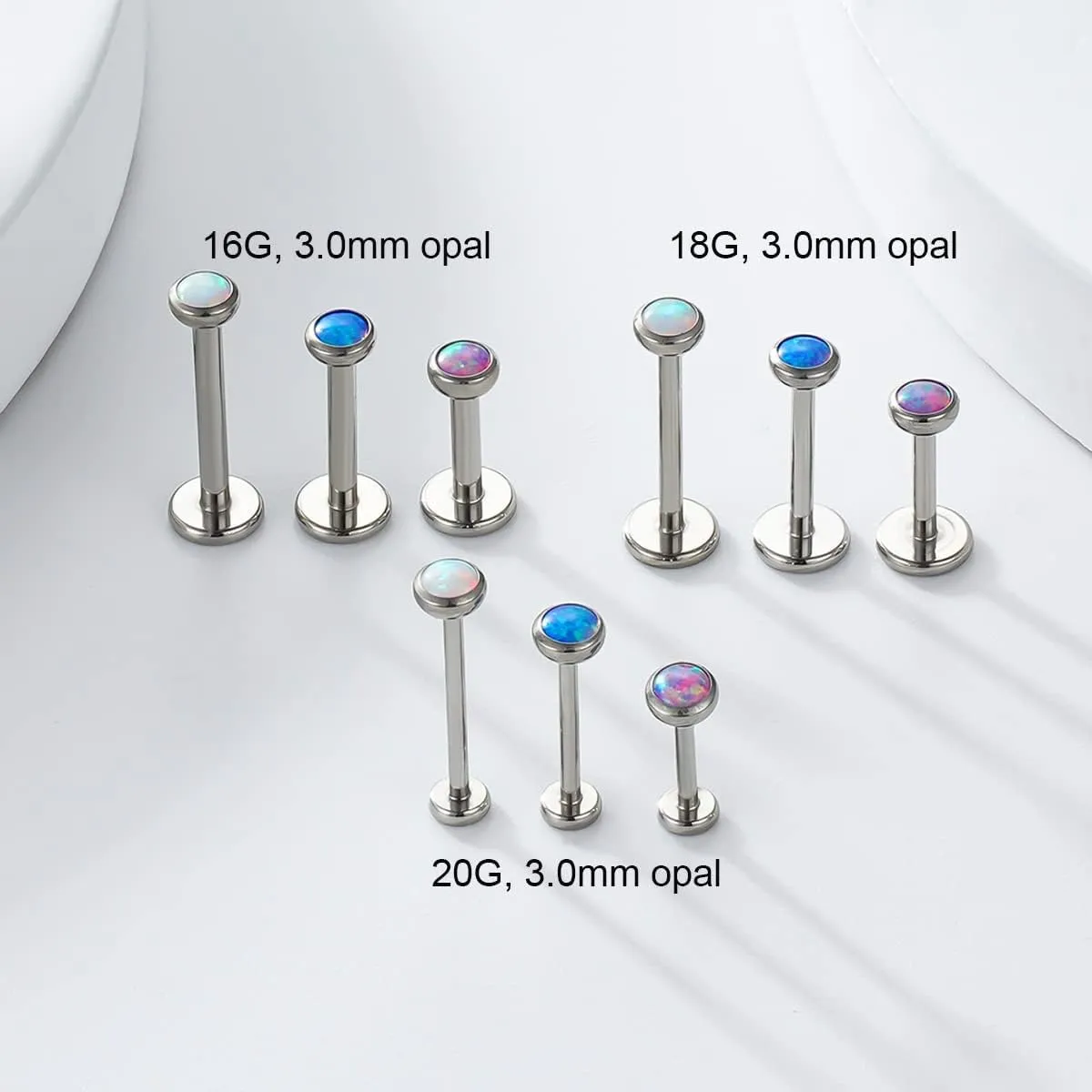 BelezaDosas 16G 18G 20G Titanium Labrets 6mm 8mm 10mm Threadless Push-in Flat Back Medusa Cartilage Cluster Monroe Tragus Lip Nose Studs