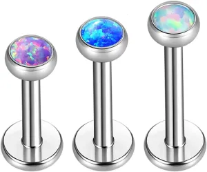 BelezaDosas 16G 18G 20G Titanium Labrets 6mm 8mm 10mm Threadless Push-in Flat Back Medusa Cartilage Cluster Monroe Tragus Lip Nose Studs