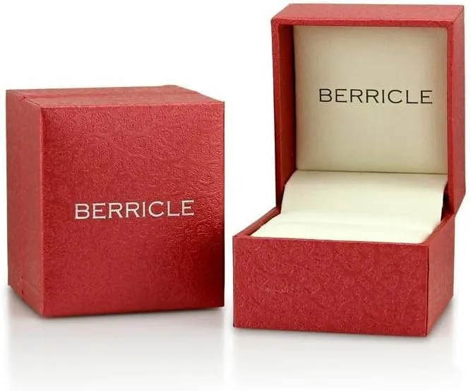 BERRICLE Sterling Silver Halo Wedding Engagement Rings Cushion Cut Cubic Zirconia CZ Ring Set for Women, Rhodium Plated Size 4-10
