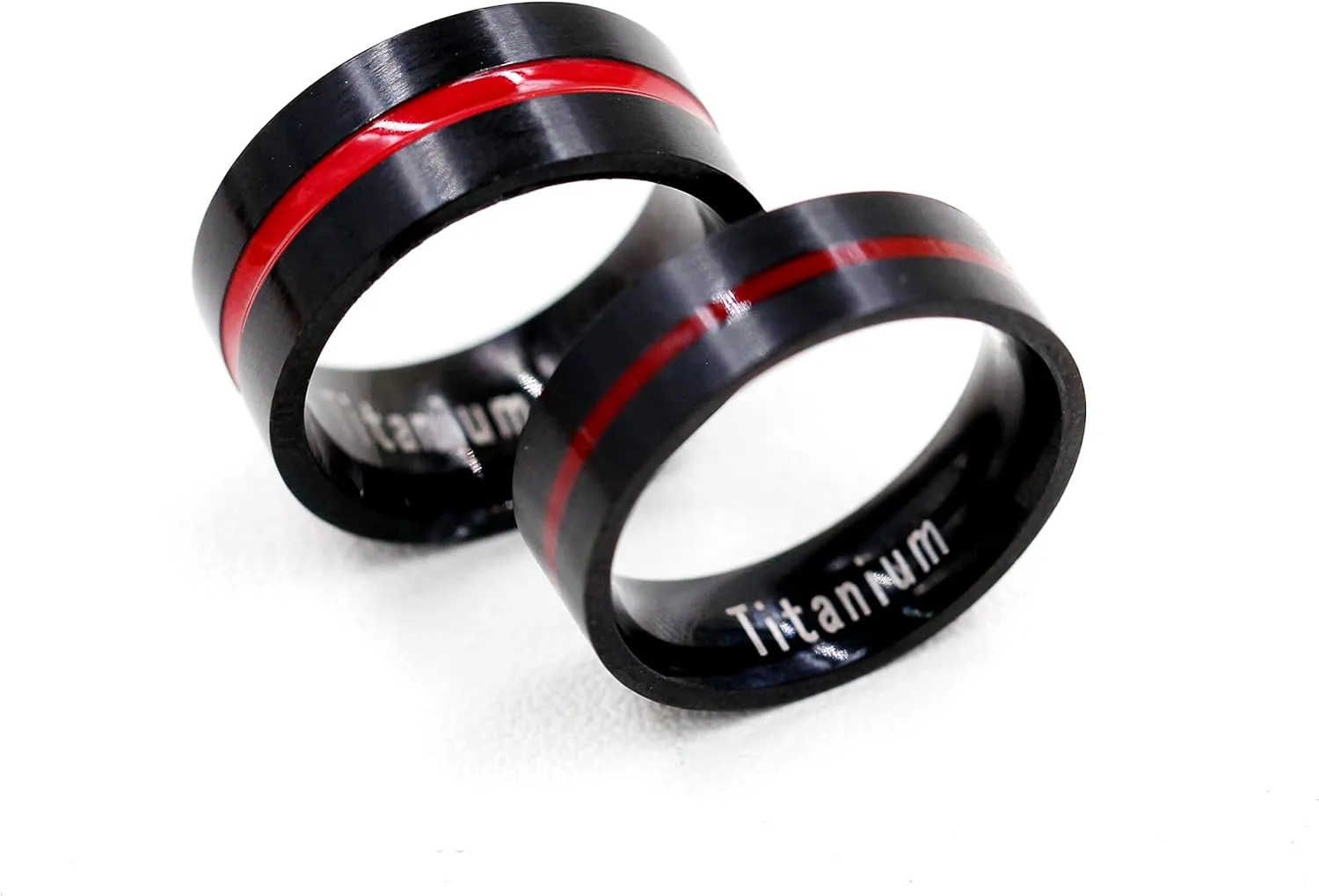 Black Titanium Steel Red Line LGBT Pride Ring for Gay & Lesbian Promise Engagement Wedding Bands Y1599