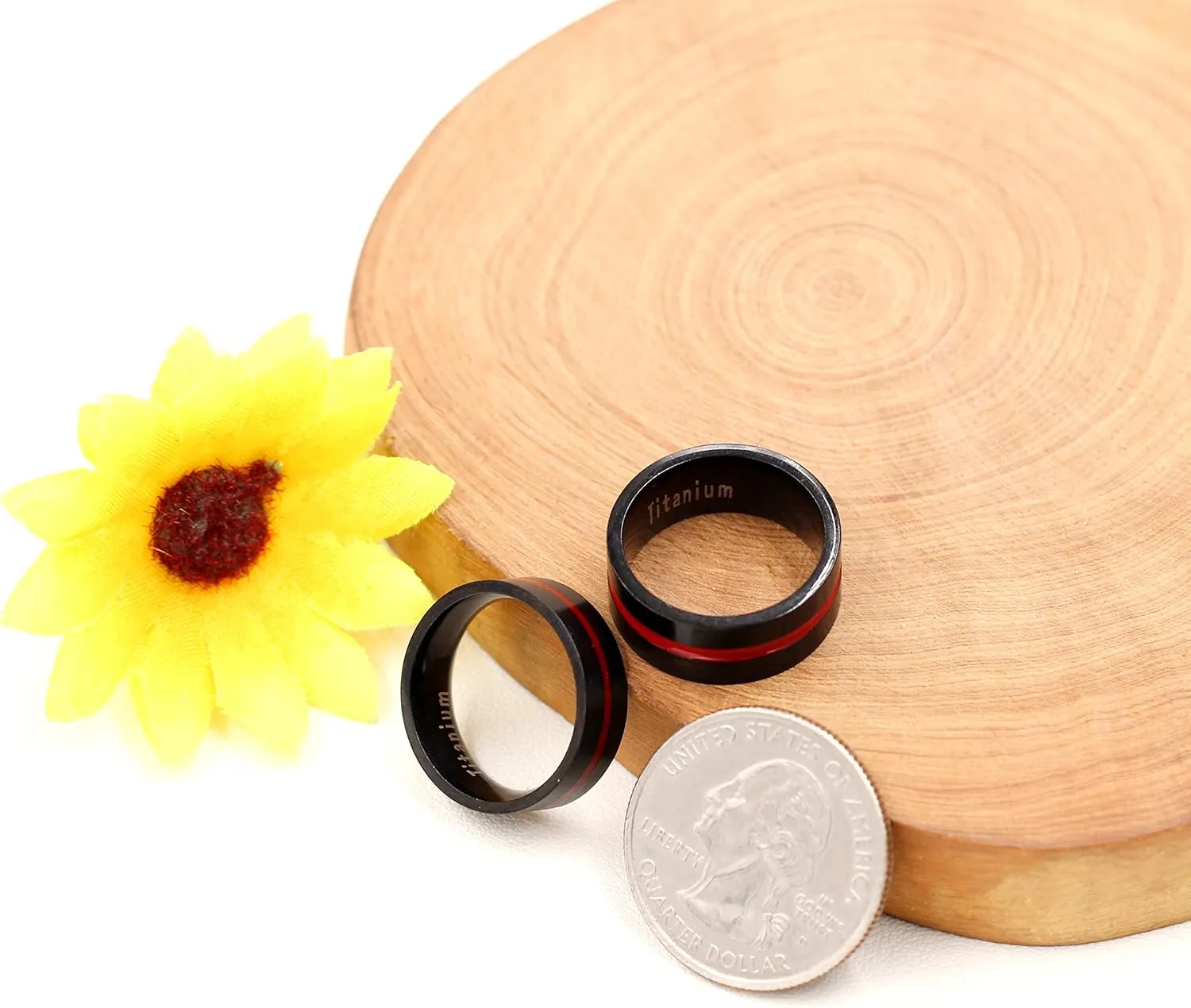 Black Titanium Steel Red Line LGBT Pride Ring for Gay & Lesbian Promise Engagement Wedding Bands Y1599
