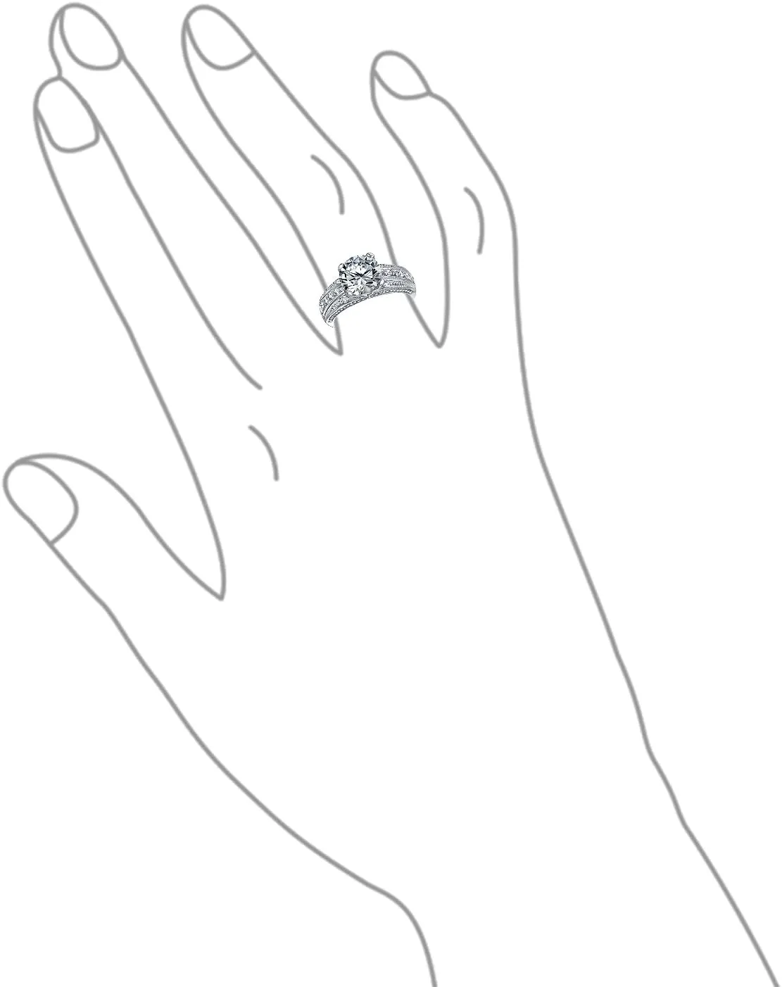 Bling Jewelry Customizable Pink AAA CZ Round Brilliant Cut Solitaire Engagement Ring for Women with .925 Sterling Silver and Created Opal Inlay Wide Band Personalize Unique