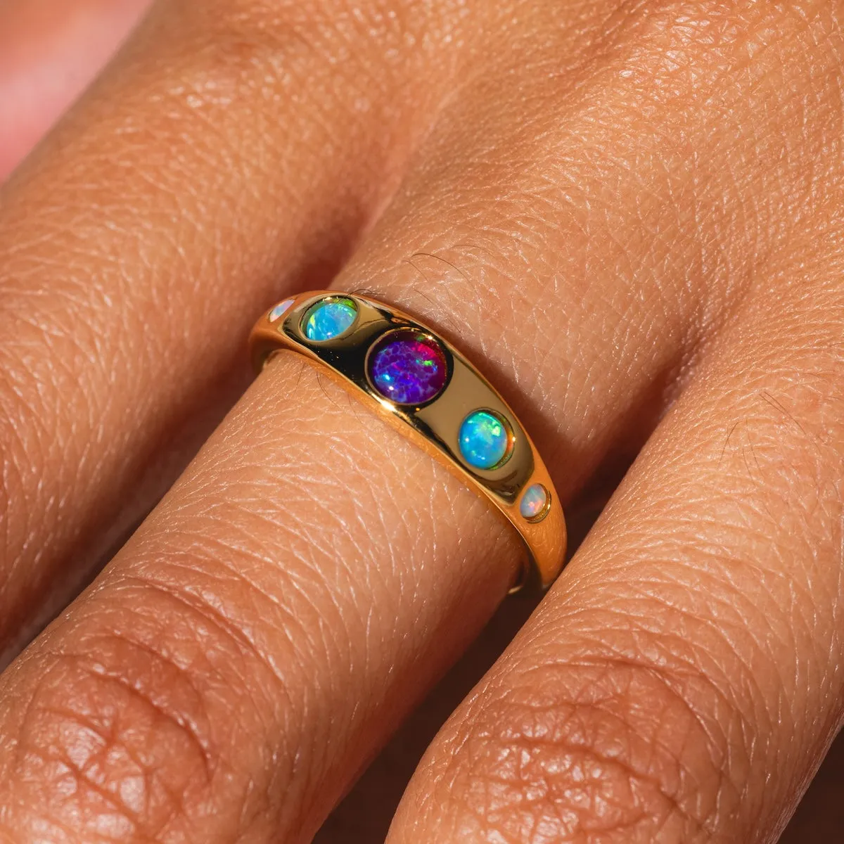 Blue Opal Ombre Via Ring