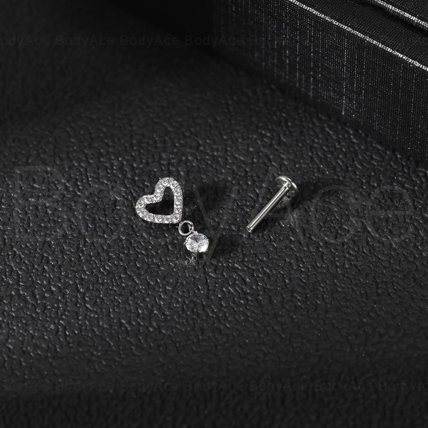 BodyAce F136 Titanium Body Piercing Studs, 16G Flat Back Cartilage Earring Studs with Piercing Taper, Internally Threaded Labret Lip Ring Conch Tragus Stud