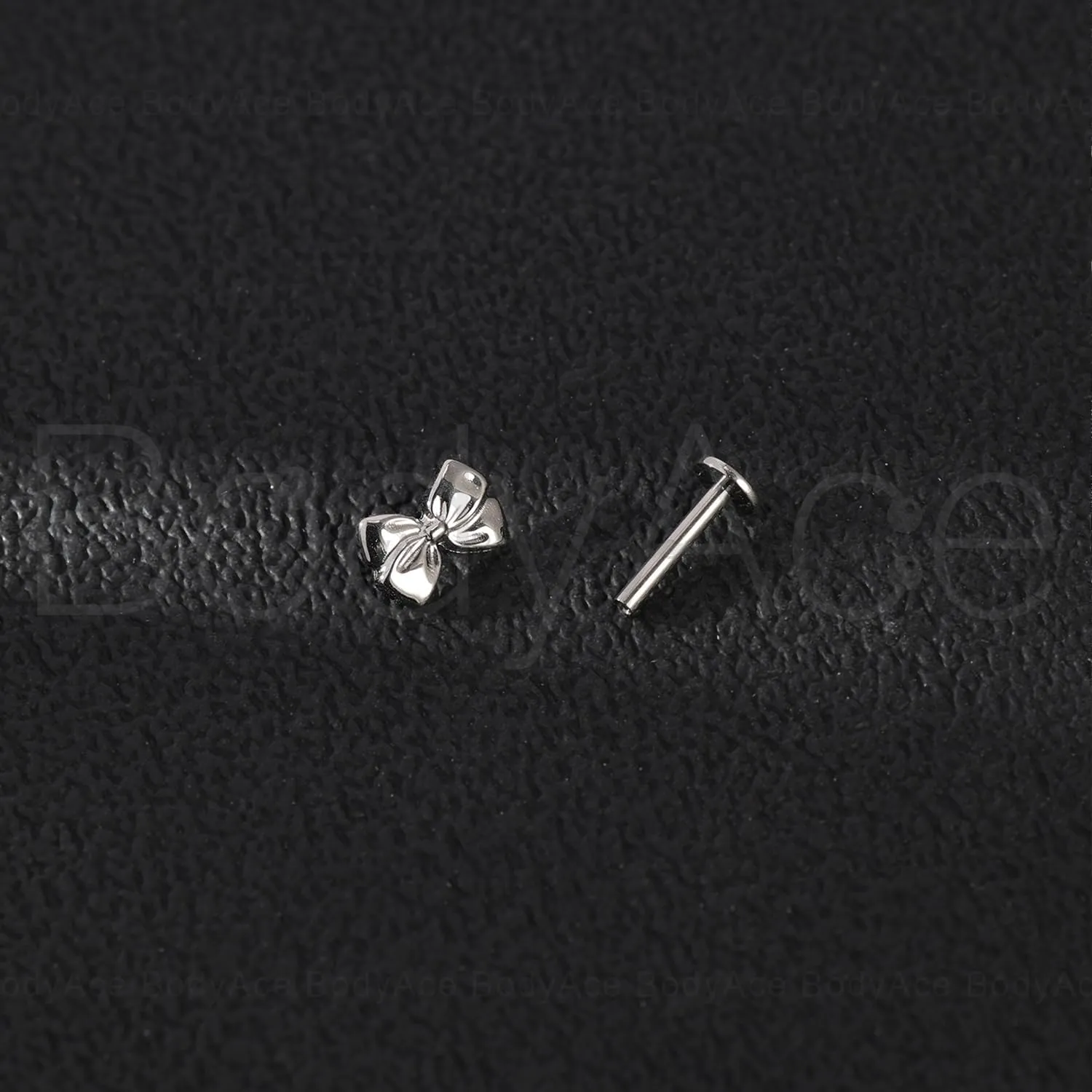 BodyAce F136 Titanium Body Piercing Studs, 16G Flat Back Cartilage Earring Studs with Piercing Taper, Internally Threaded Labret Lip Ring Conch Tragus Stud