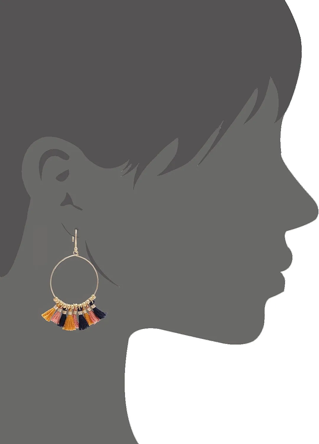 Bohemian Handmade Multi Color Tassel with Yellow Gold Plated Dangle Drop Statement Earrings