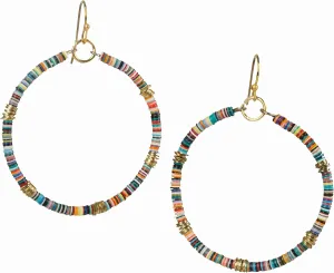 Bohemian Multi-Colored Sequin Hoop Gold Earrings - SPUNKYsoul Collection