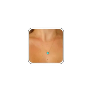 Boho Teardrop Turquoise Necklace Choker Blue Gemstone Pendant Necklace Blue Choker Necklace Vintage Minimalist Necklace Chain Jewelry for Women (Style A)