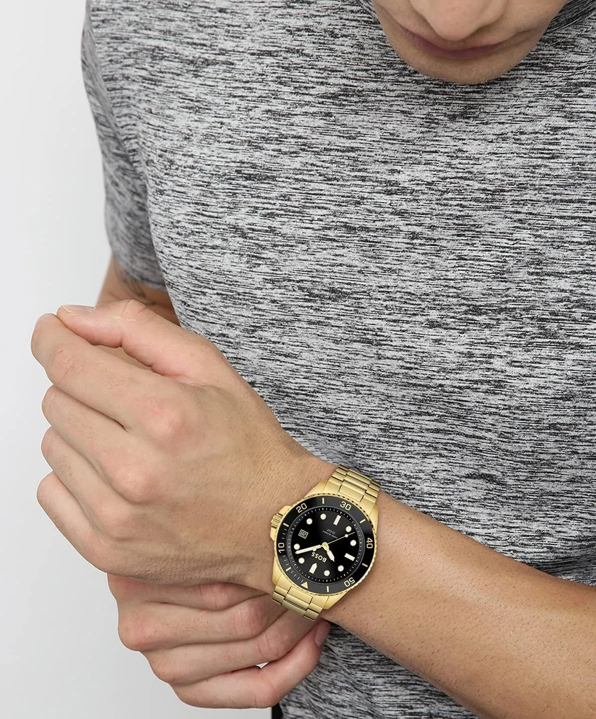 BOSS Men's ACE 43mm Quartz Diver's Watch | Water Resistant 20 ATM | Premium Timepiece for Sport Performance