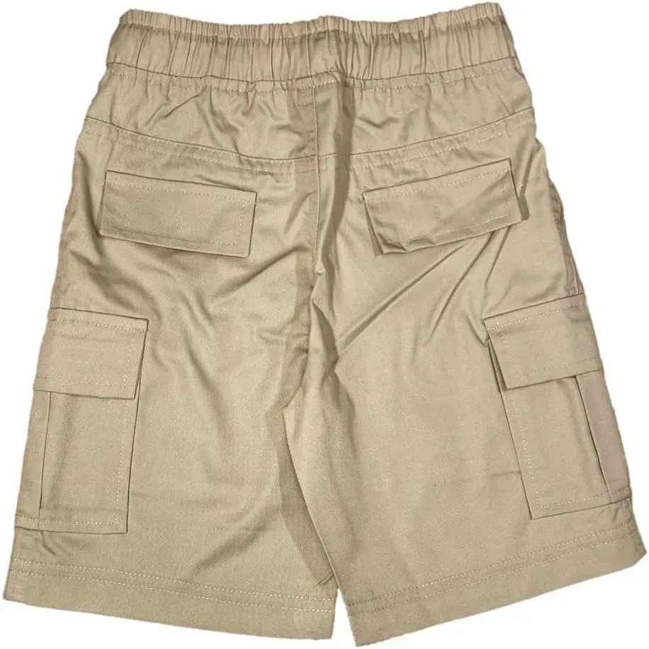 Boys All Elastic Waist Pull up Shorts Navy Khaki Black Hunter Green Blue