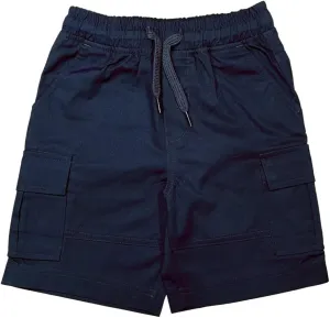 Boys All Elastic Waist Pull up Shorts Navy Khaki Black Hunter Green Blue