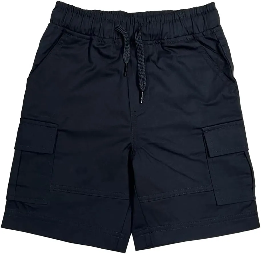 Boys All Elastic Waist Pull up Shorts Navy Khaki Black Hunter Green Blue