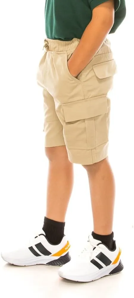 Boys All Elastic Waist Pull up Shorts Navy Khaki Black Hunter Green Blue