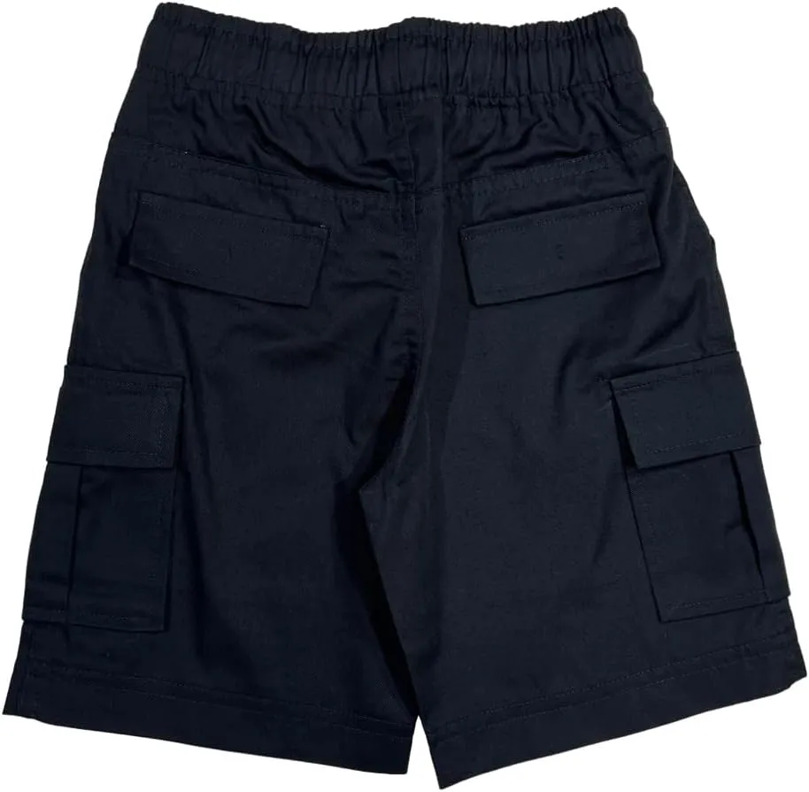 Boys All Elastic Waist Pull up Shorts Navy Khaki Black Hunter Green Blue