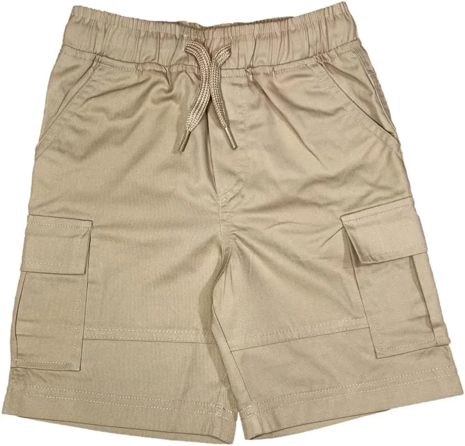 Boys All Elastic Waist Pull up Shorts Navy Khaki Black Hunter Green Blue