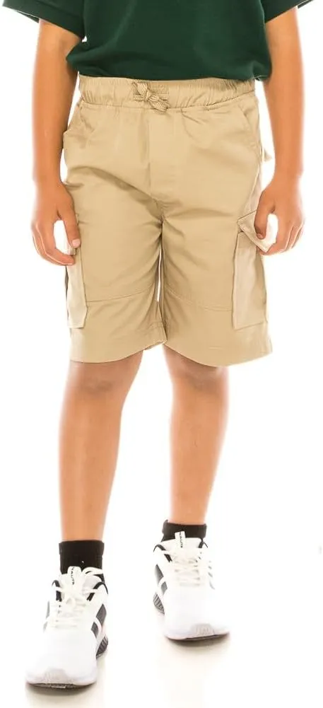 Boys All Elastic Waist Pull up Shorts Navy Khaki Black Hunter Green Blue
