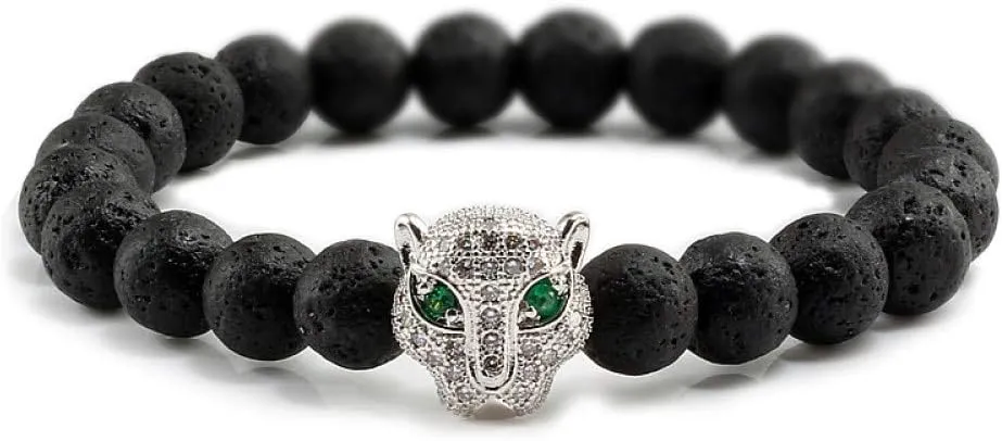 Bracelet Men Black Lava Healing Balance Beads Reiki Buddha Prayer Natural Stone Yoga Bracelet For Women,S white style 1