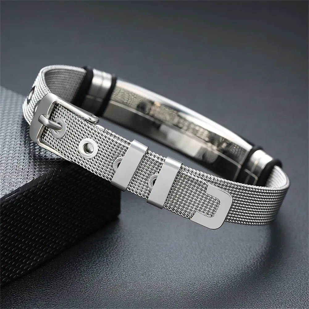 Bring Them Back Home Bracelet Personalized Israeli Jewish Star of David Wristband Adjust Mesh Chain Bracelets for Men Women,Custom Support Israel I Stand with Israel ID Plates Jewelry