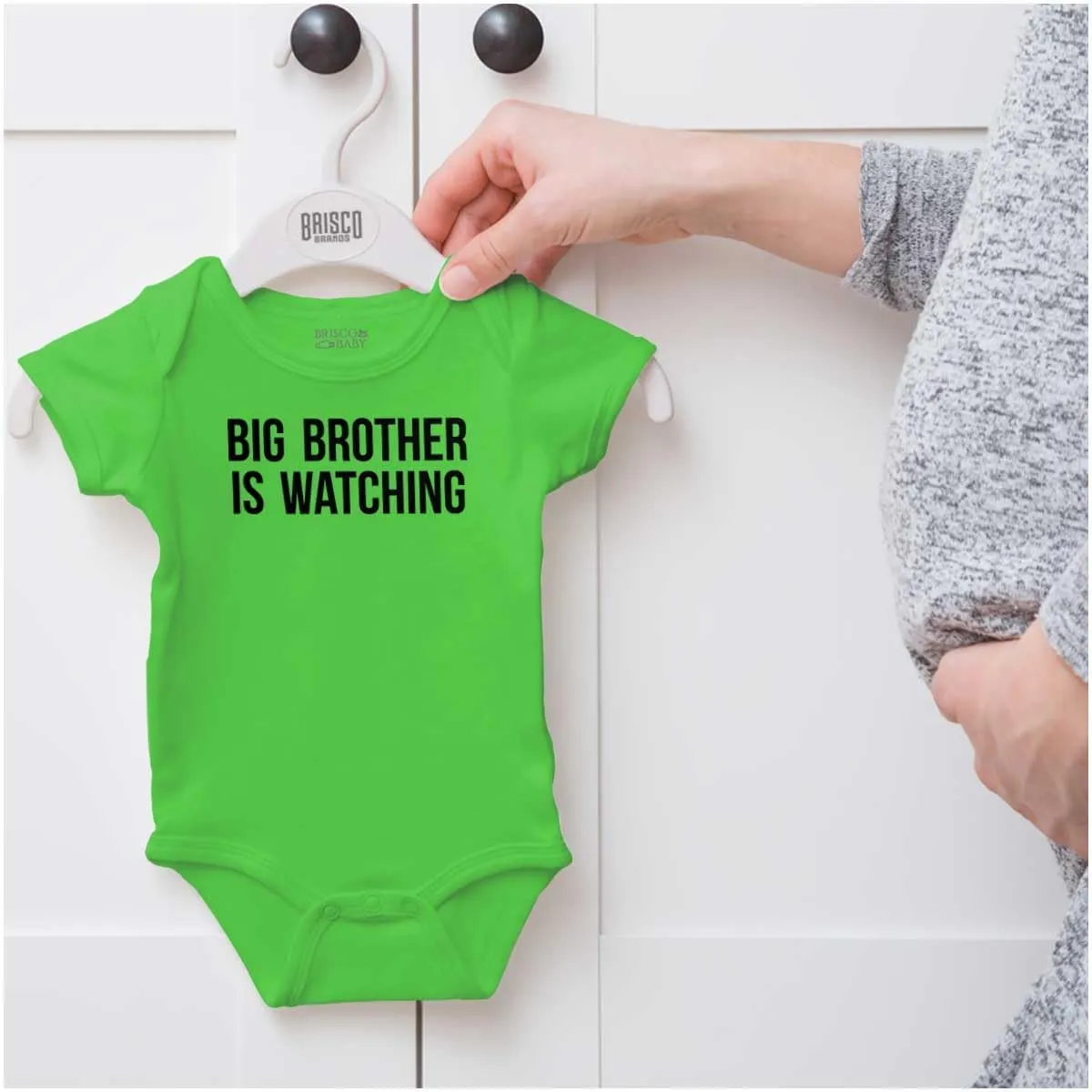 Brisco Brands Big Brother is Watching Funny Lil Bro Baby Romper Boys or Girls