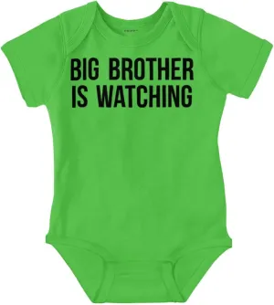 Brisco Brands Big Brother is Watching Funny Lil Bro Baby Romper Boys or Girls