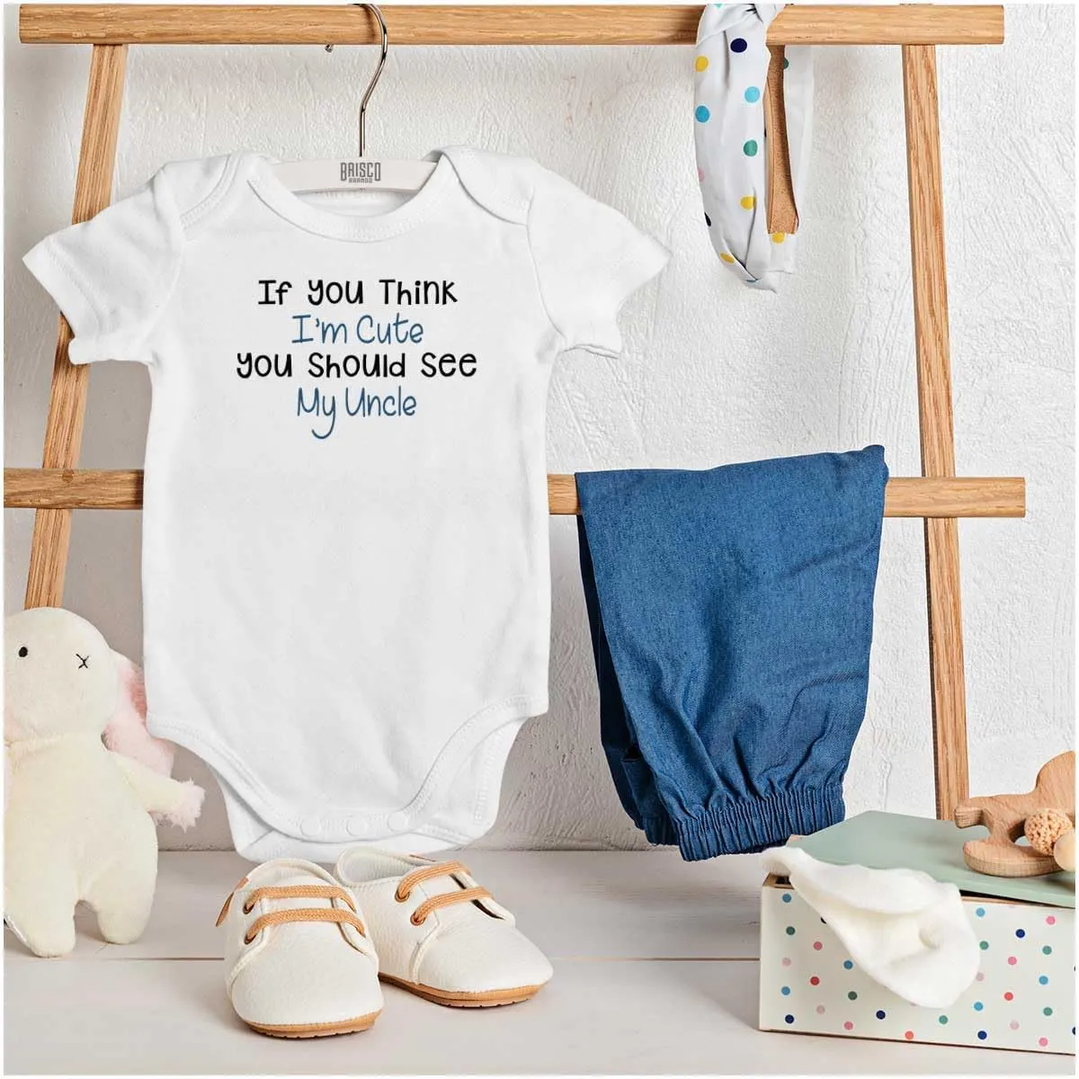 Brisco Brands Think Im Cute You Should See Uncle Baby Romper Boys or Girls