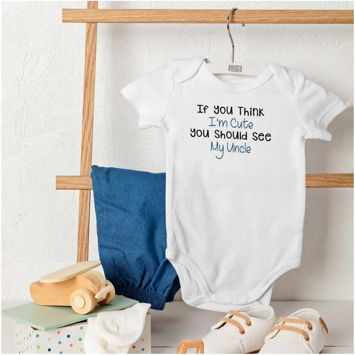Brisco Brands Think Im Cute You Should See Uncle Baby Romper Boys or Girls