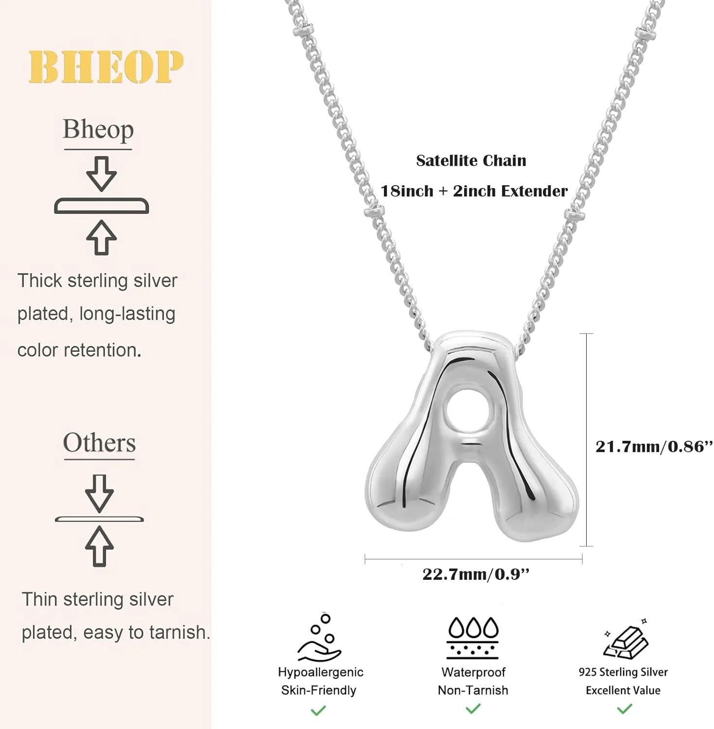 Bubble Gold Silver Letter Necklace for Women Dainty 14K Gold Plated Balloon Initial Necklaces for Women Trendy Cute Chunky Charm Monogram Pendant Name Necklace Fashion Jewelry Gifts for Teens
